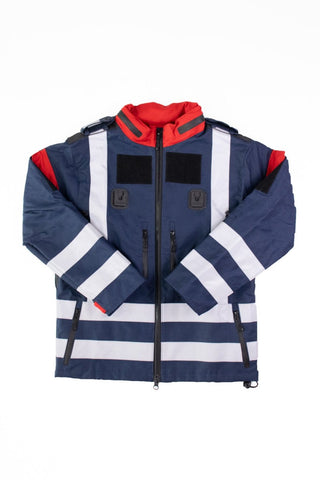 B127 Flight Suit Jacket - Navy Blue &amp; Red 