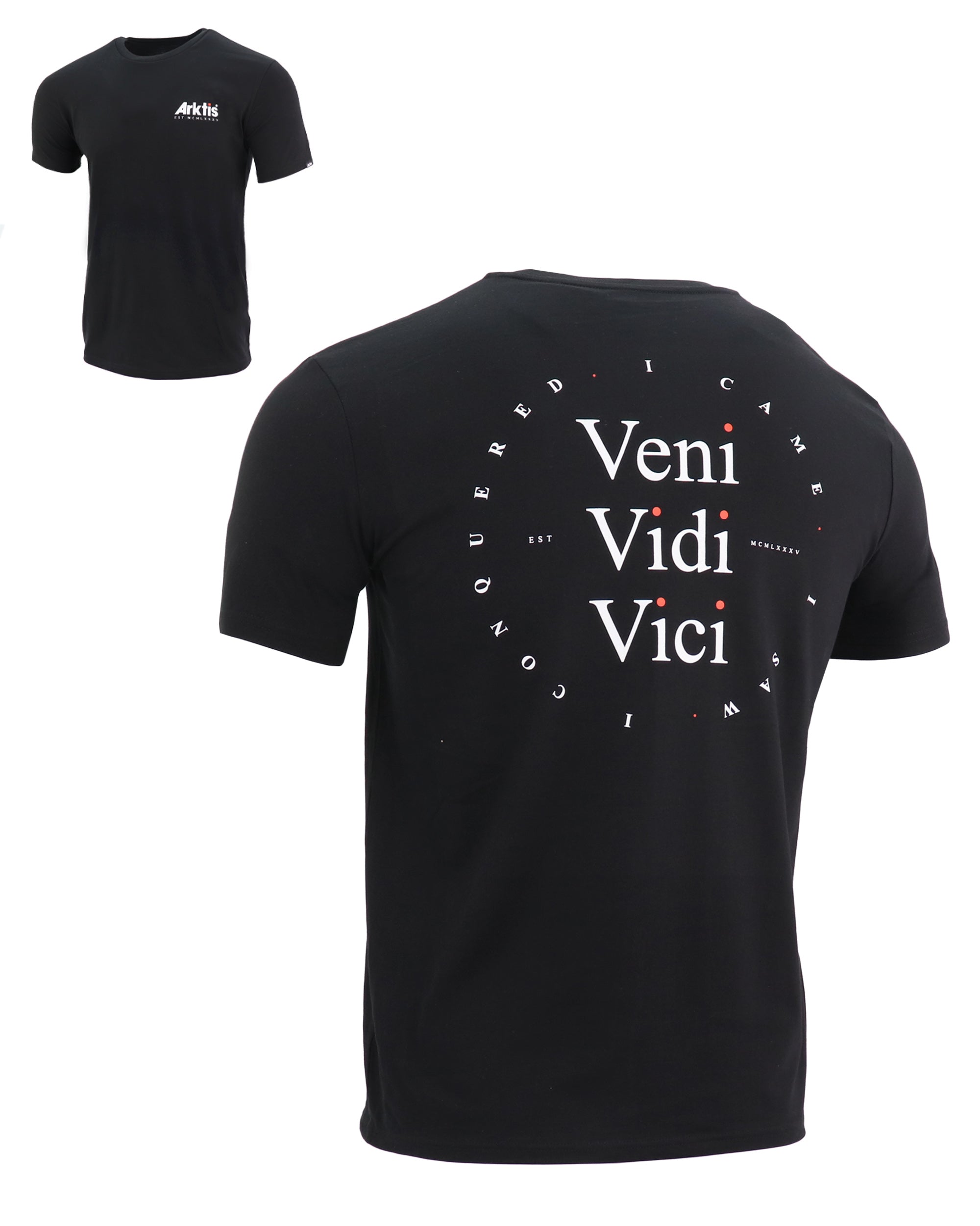 TE006 - Veni Vidi Vici Back Print Tee - Black